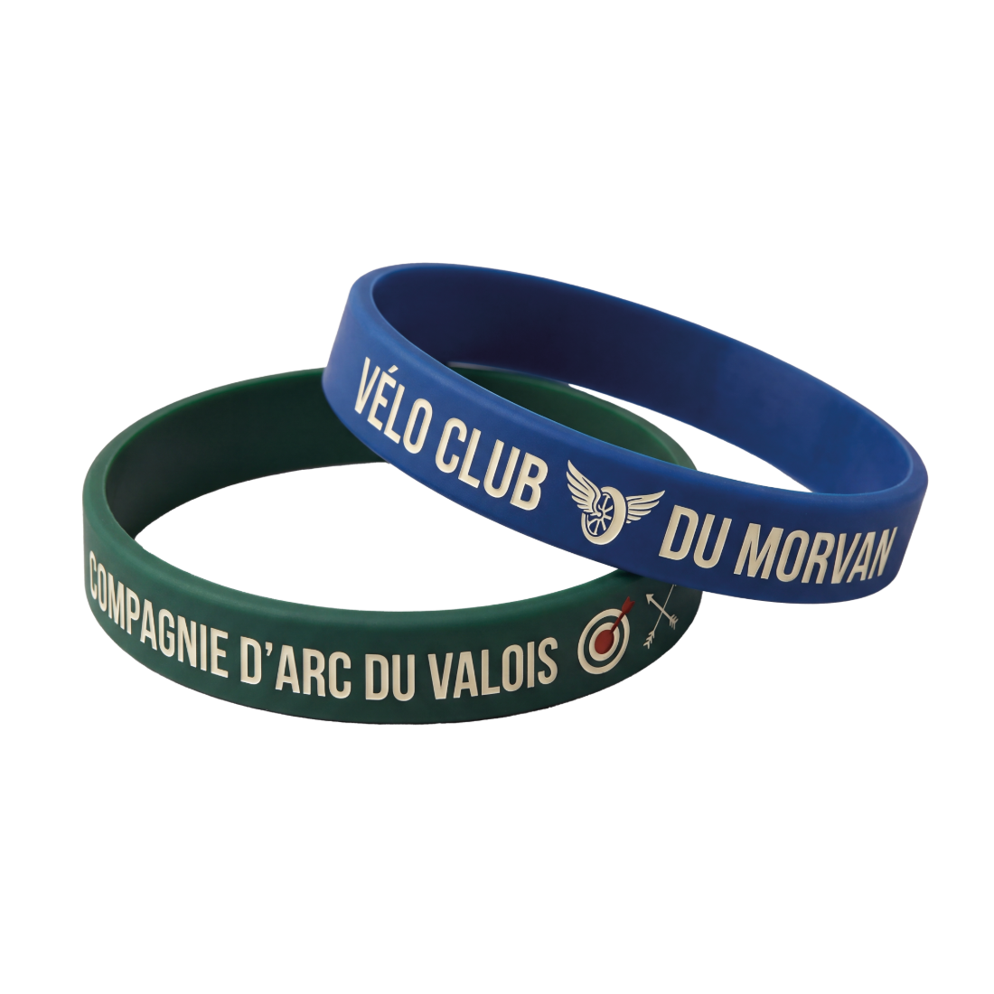 Bracelets silicone Compagnie d'Arc du Valois et Vélo Club du Morvan